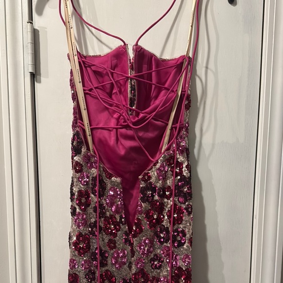 Sherri Hill Pink Floral Prom Dress - Picture 3 of 6